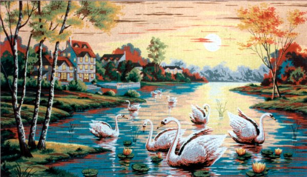 Набор для вышивания "panna" PS-0895 "пруд в Старом парке"