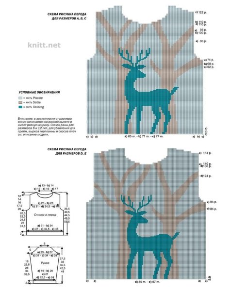 Жаккард с оленями с оленями спицами схемы описание