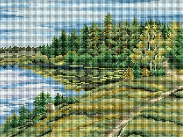 Вышивка крестом у реки