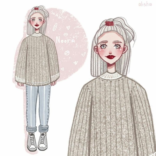 Рисование кофты оверсайз