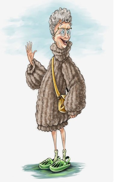 Модная бабка иллюстрации