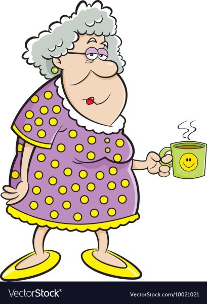Пожилая женщина мультяшная