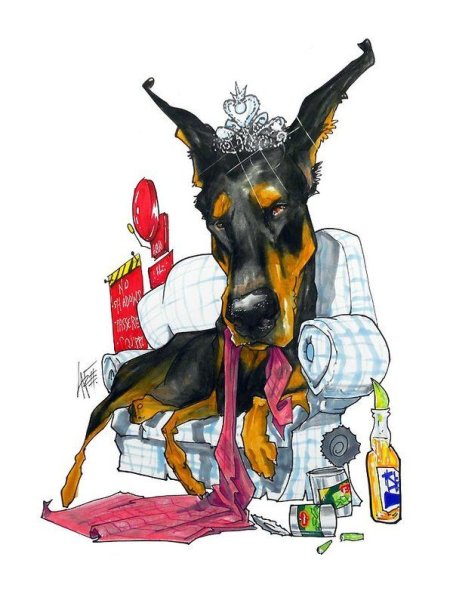 Доберман арт