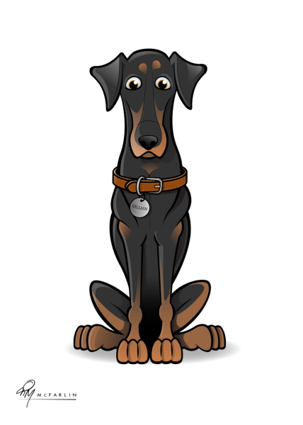 Доберман мультяшный