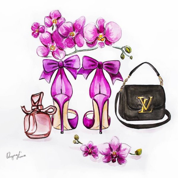 Стильные иллюстрации с цветами