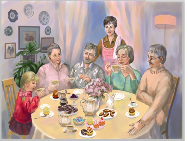 Чаепитие семья