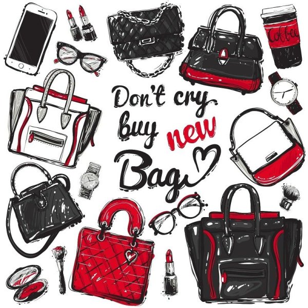 Рисунки брендовых сумок