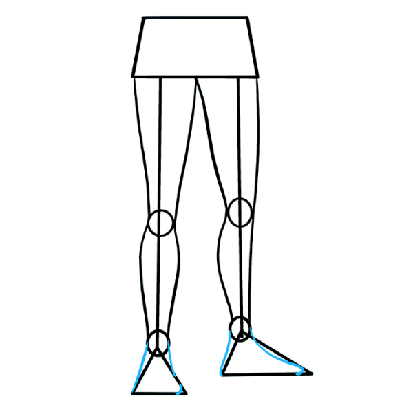 Поэтапное рисование ног