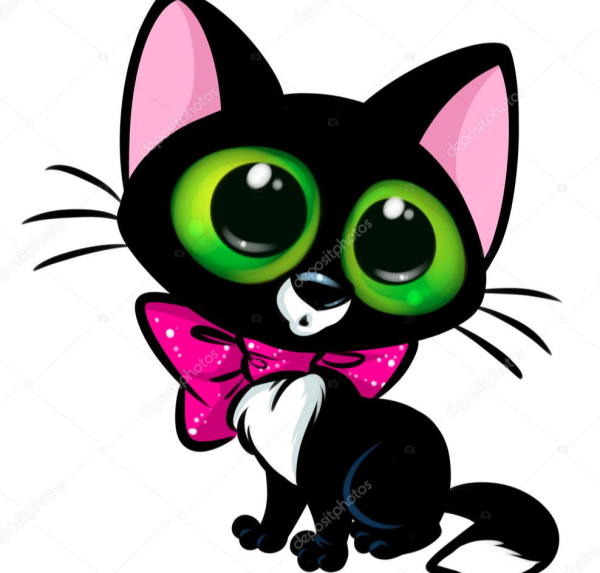 Мультяшный котенок с большими глазами