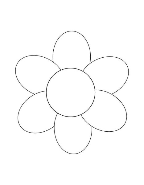 Трафарет ромашки для раскрашивания