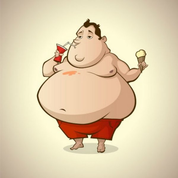 Толстый человек мультяшный