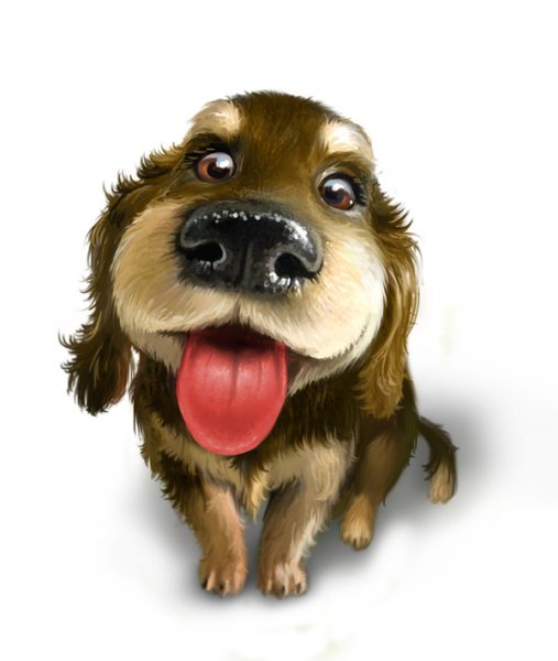 Смешная собака рисунок