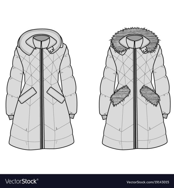 Пуховик женский эскиз