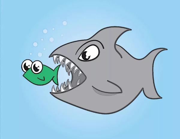 Большая рыба ест маленькую