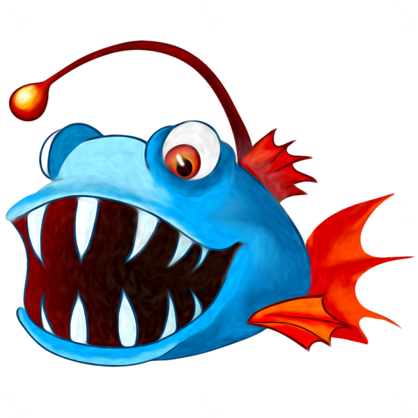 Рыба удильщик мультяшная