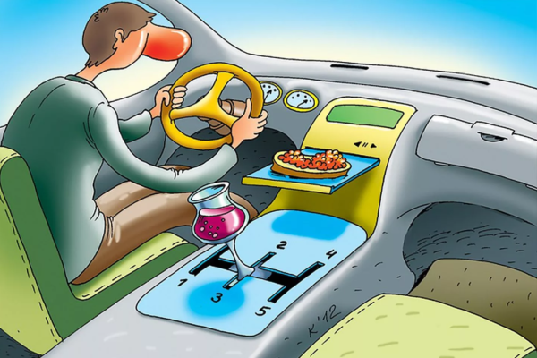 Пьяный водитель карикатура