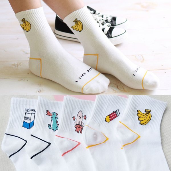 Белые носки с принтом