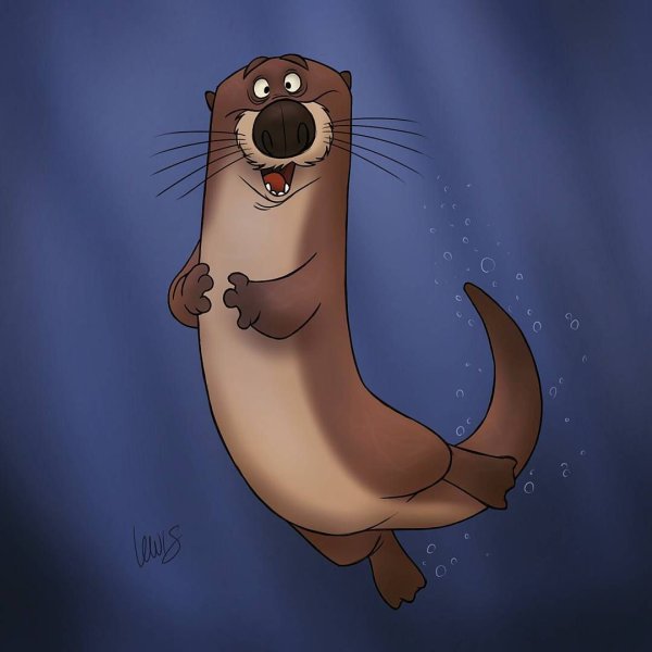 Выдра мультяшная смешная