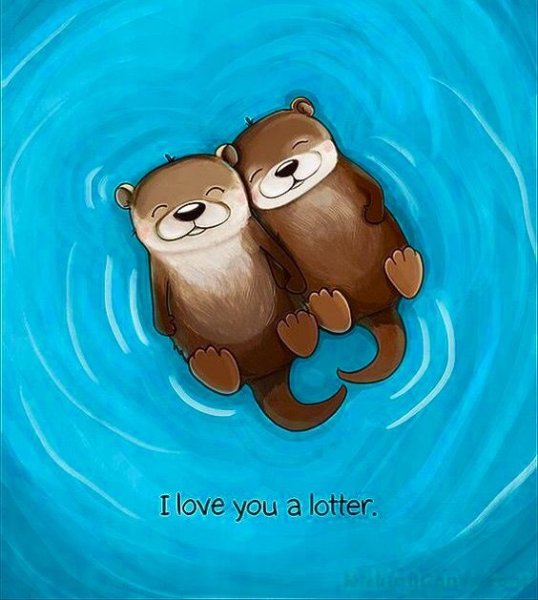 Милая выдра мультяшная