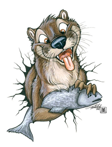 Выдра мультяшная смешная