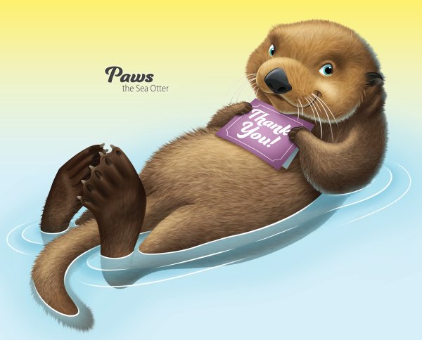 Калан на белом фоне