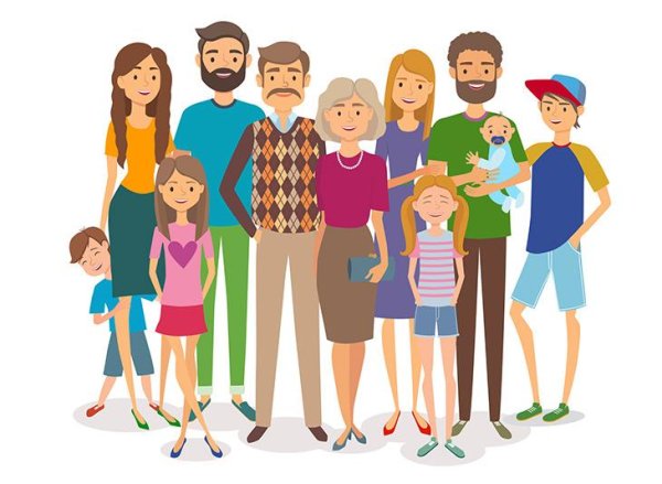 Большая семья рисунок