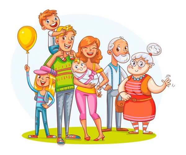 Мама папа бабушка дедушка