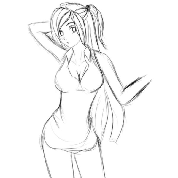 Аниме женщина для срисовки