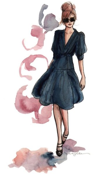 Модные нарисованные девушки