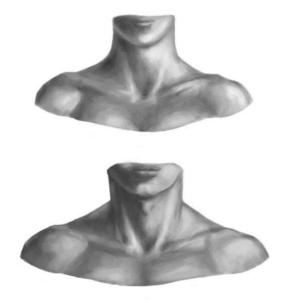 Аниме шея и плечи