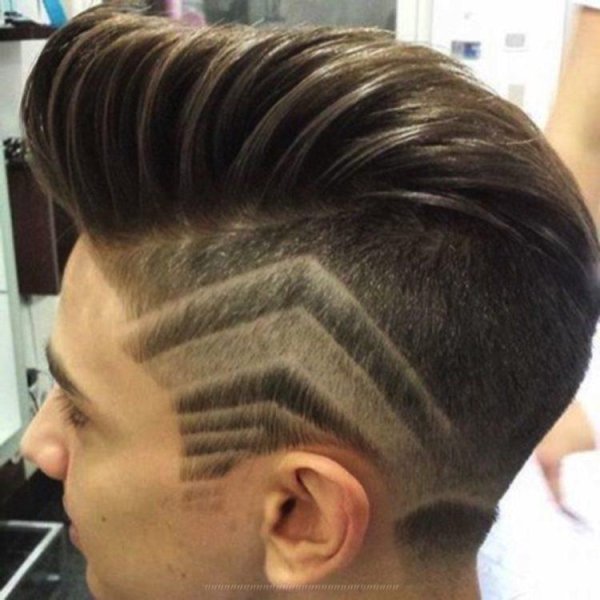 Крутые мужские прически с узорами