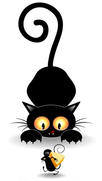 Нарисованный черный кот