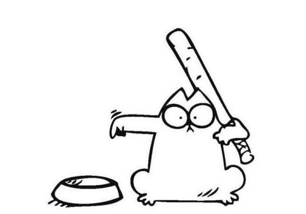 Кот Саймон с битой