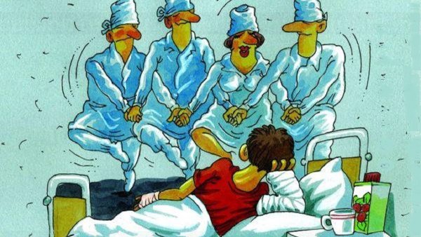 Карикатуры на врачей и медсестер