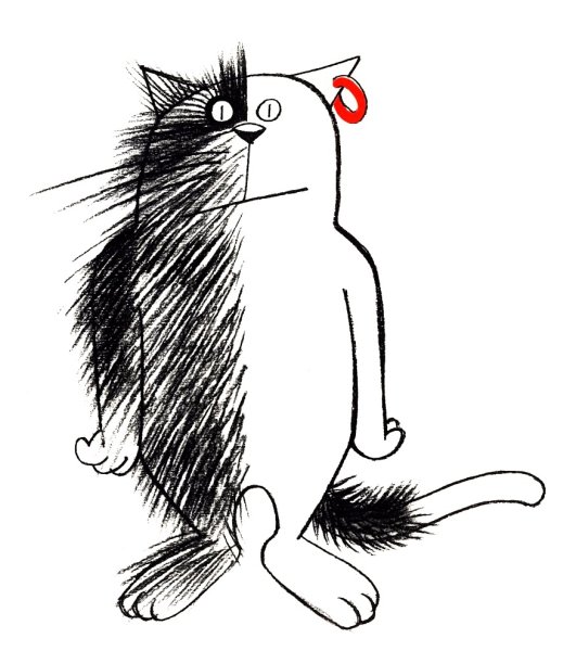 Смешной кот рисунок