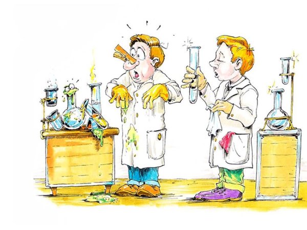 Химическая лаборатория карикатуры