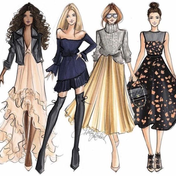 Модные фэшн иллюстрации