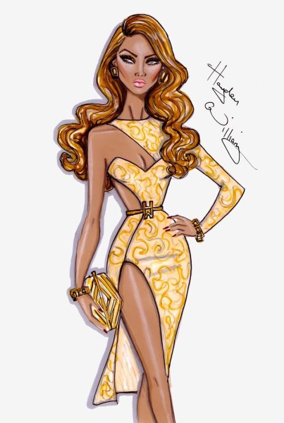 Модные нарисованные девушки