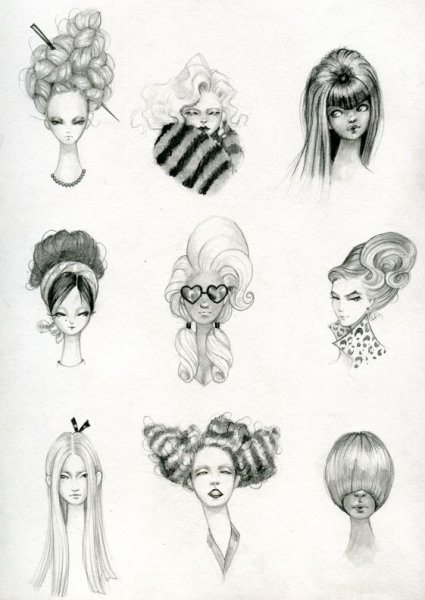 Стилистика рисования причёски