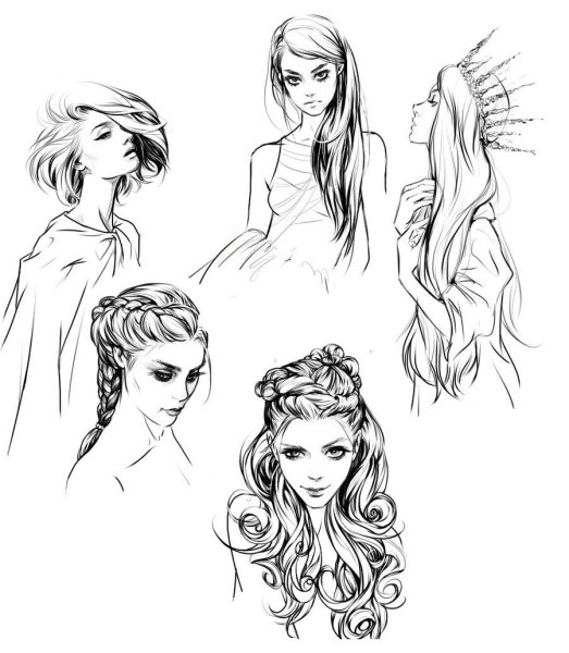 Эскиз прически