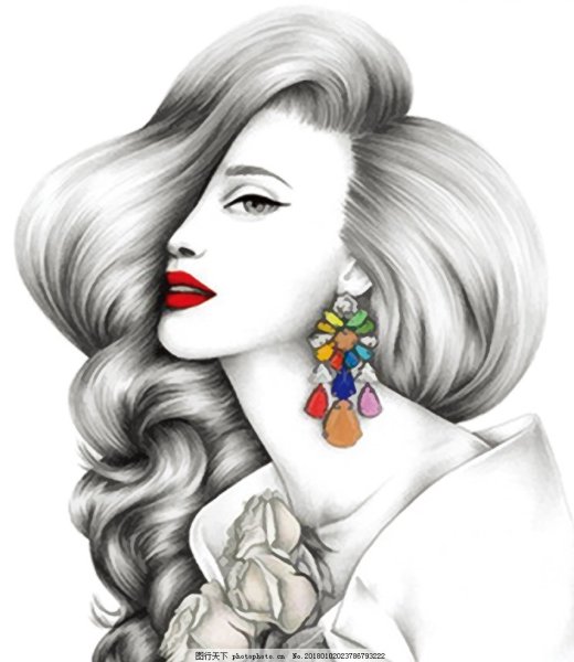 Фэшн прически карандашом