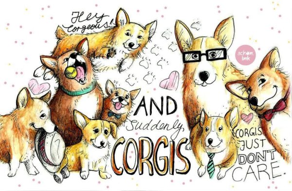 Корги для срисовки