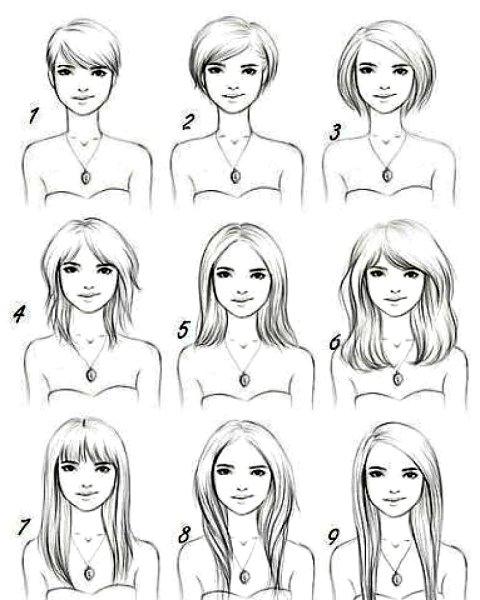 Женские прически рисунок