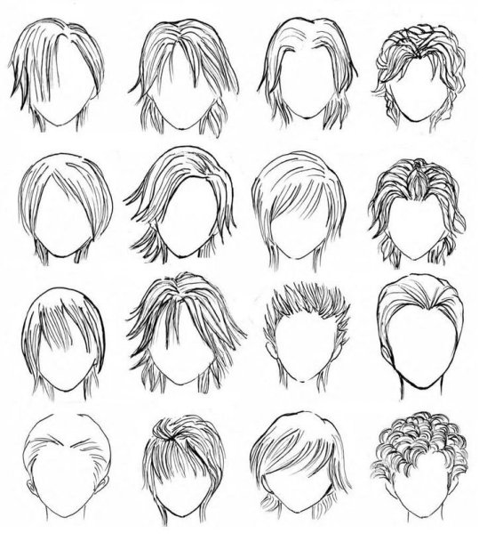 Мужские прически нарисовать