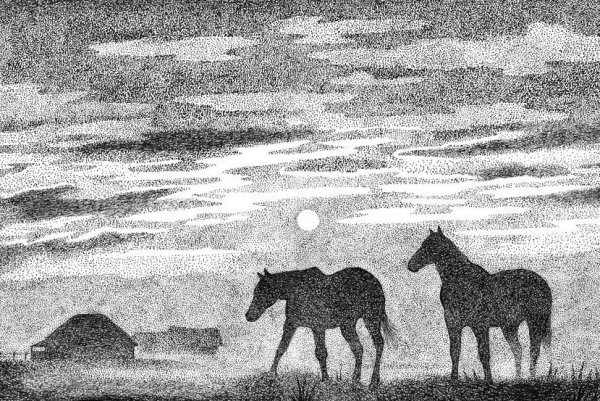 Пейзаж точками