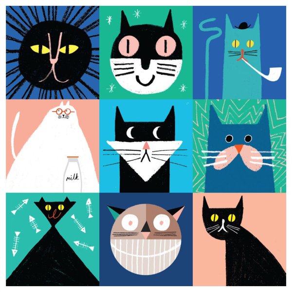 Стилизованные коты в графике