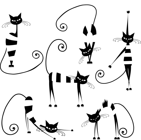 Стилизованный кот смешной