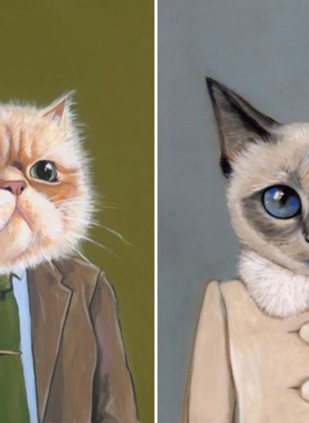 Мультяшный кот в одежде