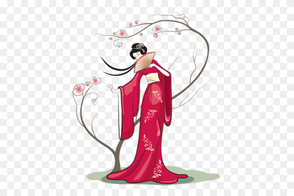 Иллюстрации «японка в кимоно» для детей