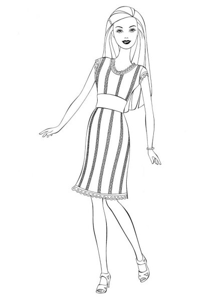 Раскраски Барби мода